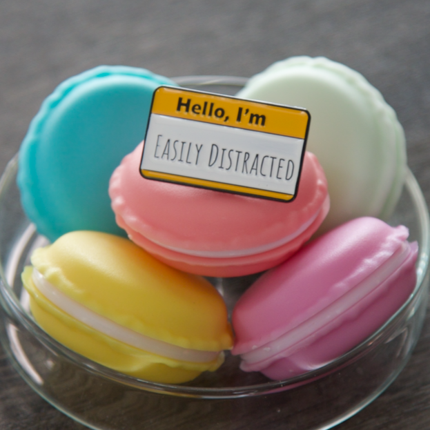 'Hello I'm: Easily Distracted' Pin