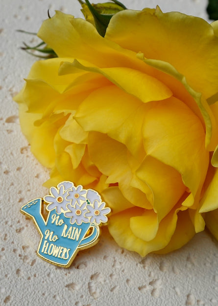 'No Rain, No Flowers' Pin