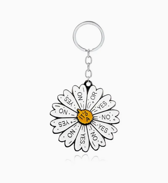 'Daisy Yes No' Spinner Keyring