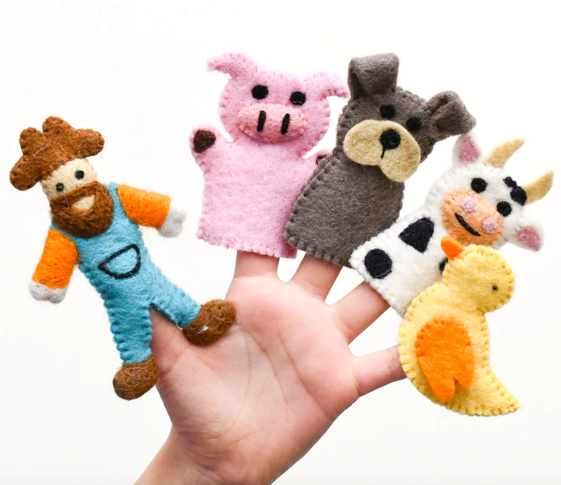 Old MacDonald Farm Animals, Finger Puppet Set