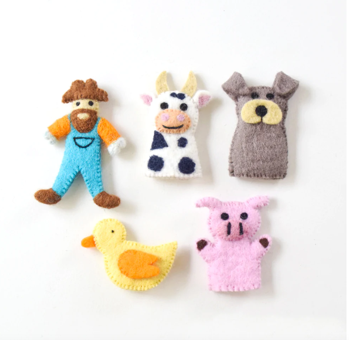 Old MacDonald Farm Animals, Finger Puppet Set