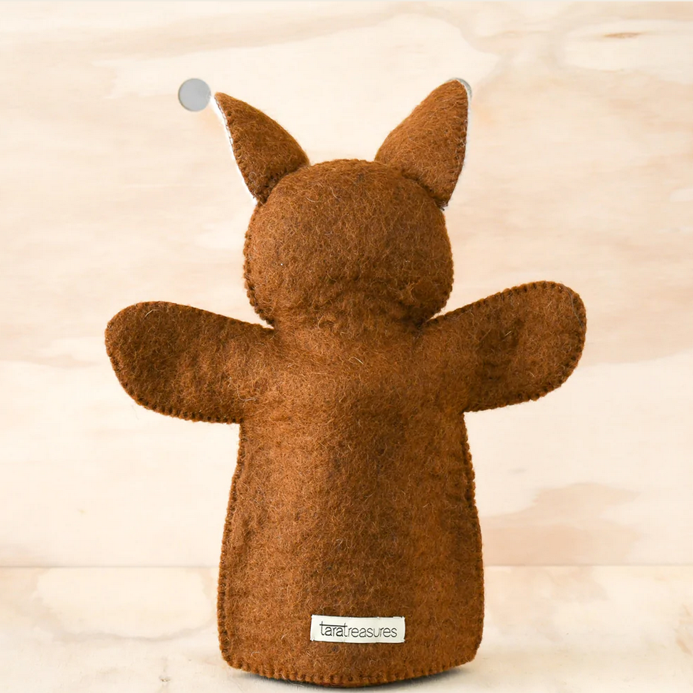 Hand Puppet- Brown Kangaroo with Joey