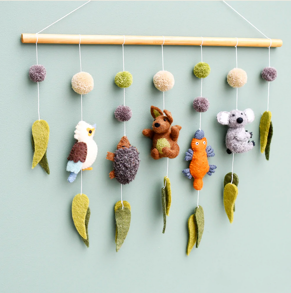 Nursery Cot Mobile Hanging- Australian Animals