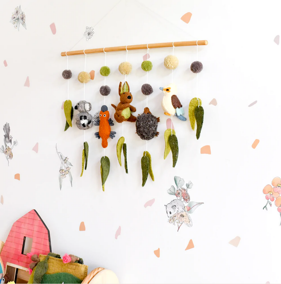 Nursery Cot Mobile Hanging- Australian Animals