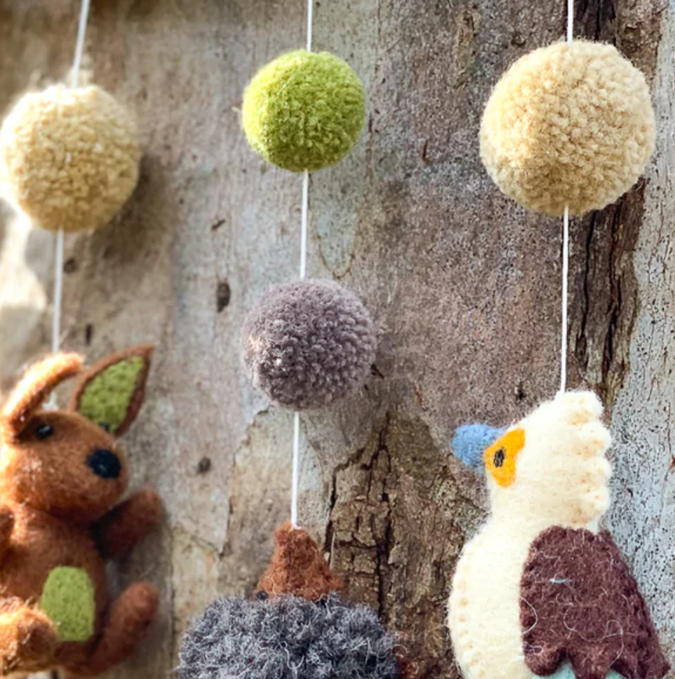 Nursery Cot Mobile Hanging- Australian Animals