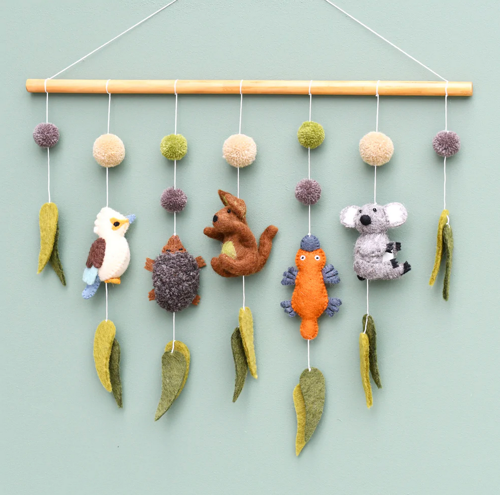Nursery Cot Mobile Hanging- Australian Animals