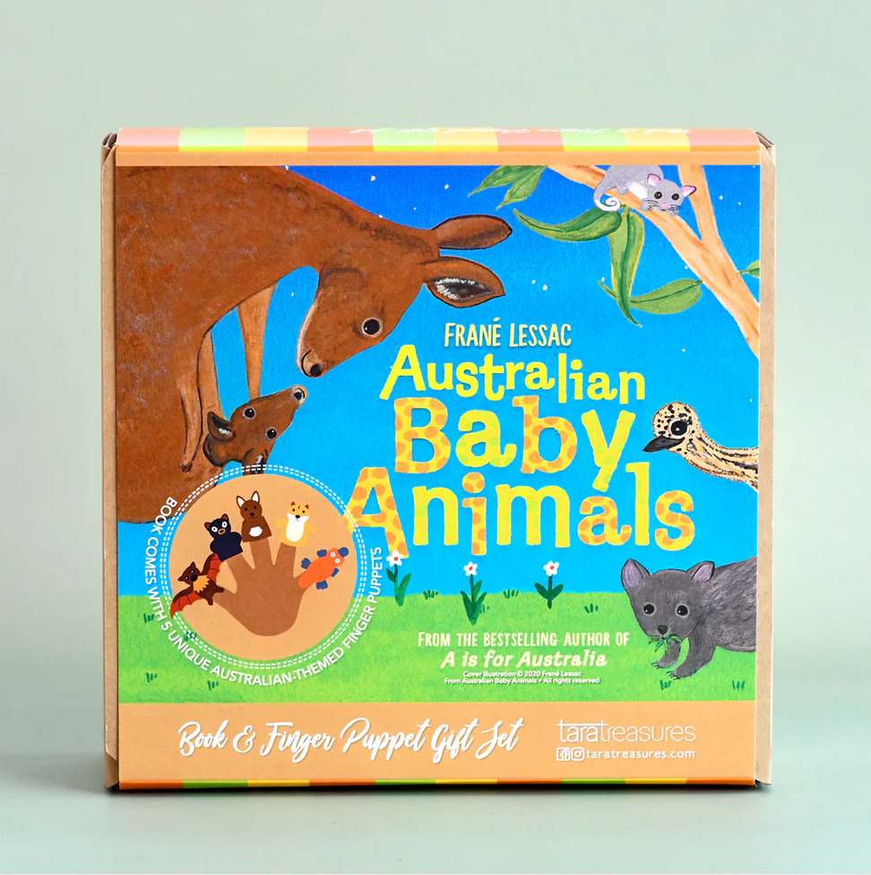 Australian Finger Puppets and Book Set