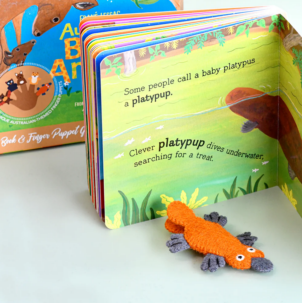 Australian Finger Puppets and Book Set