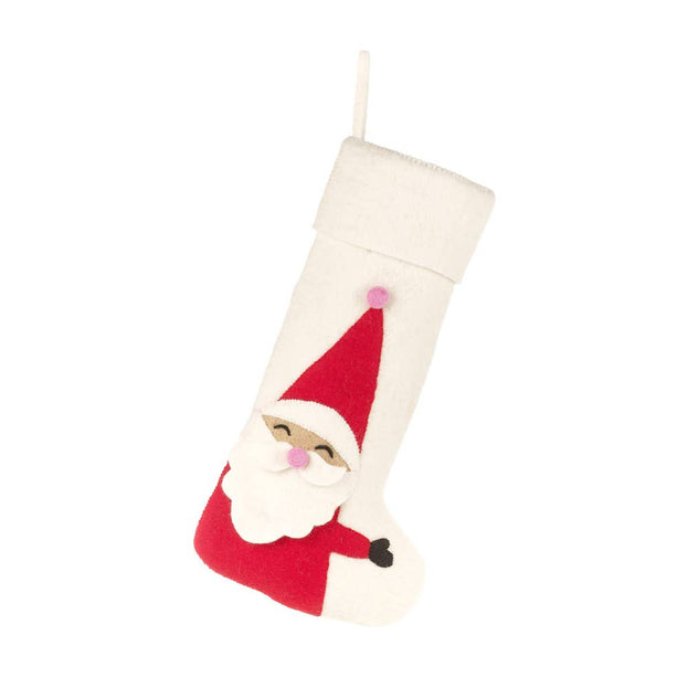 Handmade Felt Jolly Santa Stocking