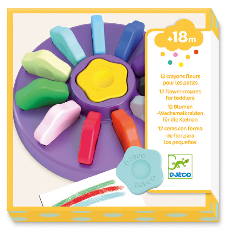 12 Toddler Flower Crayons