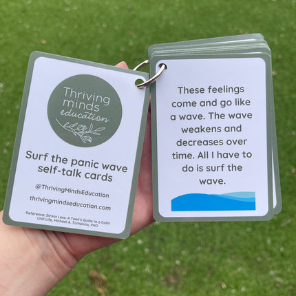 Surf the Panic Wave Self-Talk Cards- Ringed Set