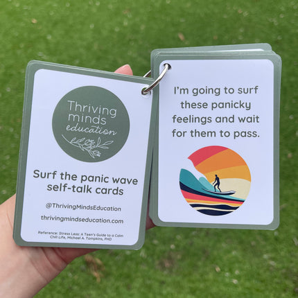 Surf the Panic Wave Self-Talk Cards- Ringed Set