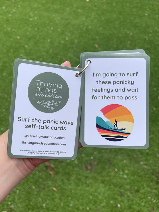 Surf the Panic Wave Self-Talk Cards- Ringed Set