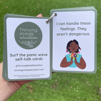 Surf the Panic Wave Self-Talk Cards- Ringed Set