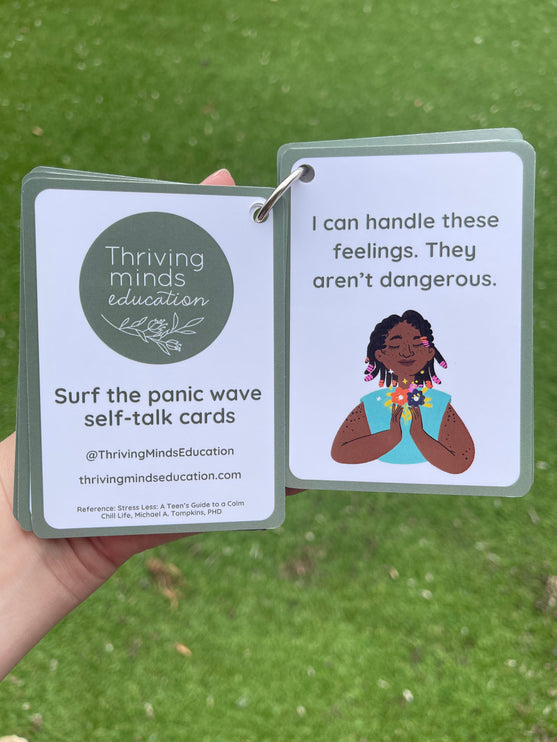 Surf the Panic Wave Self-Talk Cards- Ringed Set
