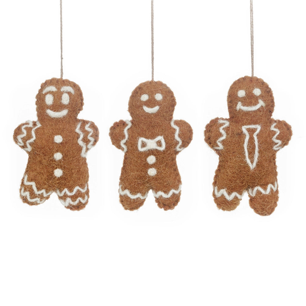 Handmade Felt Gingerbread Friends Decoration