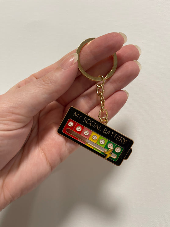 'My Social Battery' Keyring