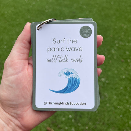 Surf the Panic Wave Self-Talk Cards- Ringed Set
