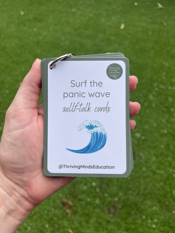 Surf the Panic Wave Self-Talk Cards- Ringed Set