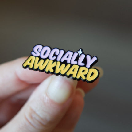 Orange and Pink 'Socially Awkward' Pin