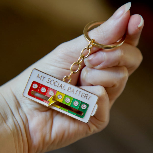 'My Social Battery' Keyring