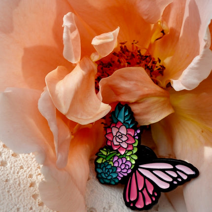 'Floral Butterfly' Pin