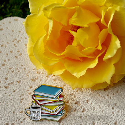 'Sorry I'm Booked' Books and Mug Pin