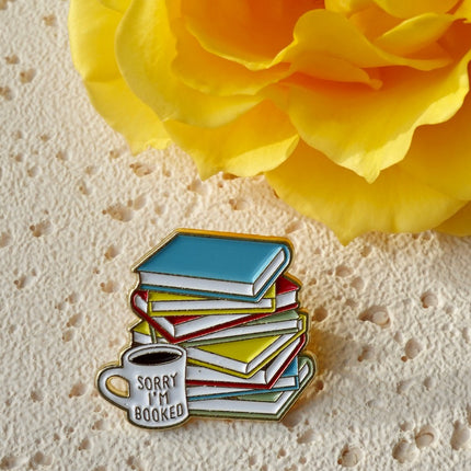 'Sorry I'm Booked' Books and Mug Pin