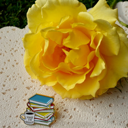 'Sorry I'm Booked' Books and Mug Pin