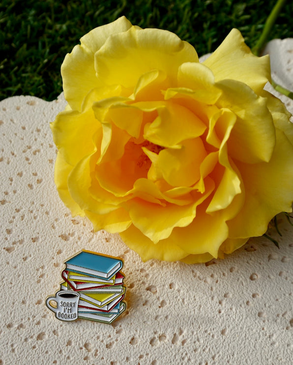 'Sorry I'm Booked' Books and Mug Pin