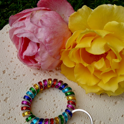 Rainbow Stretchable Spiral Wristband Keyring