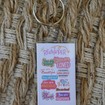 'Reminder' Affirmations Keyring