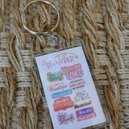 'Reminder' Affirmations Keyring