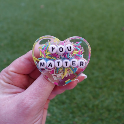'You Matter' Resin Heart Brooch