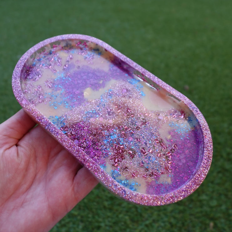 Pink, Purple Mix Resin Oval Tray