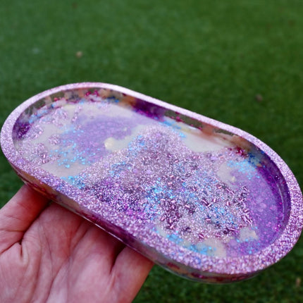Pink, Purple Mix Resin Oval Tray