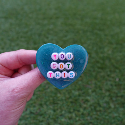 'You Got This' Resin Heart Brooch