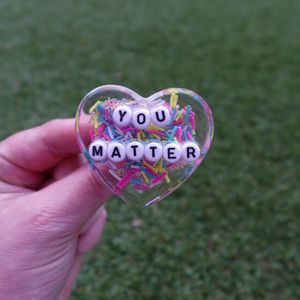 'You Matter' Resin Heart Brooch