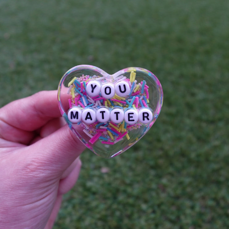 'You Matter' Resin Heart Brooch