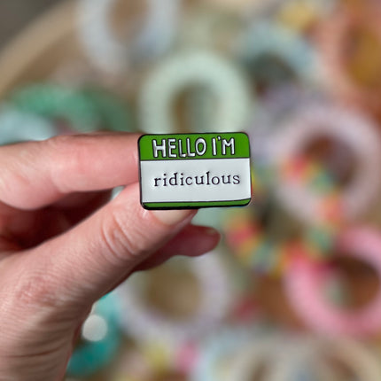 'Hello I'm Ridiculous' Pin