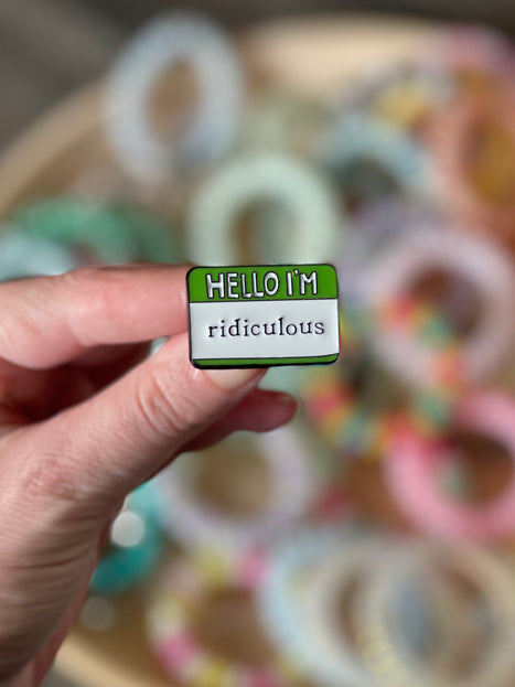 'Hello I'm Ridiculous' Pin