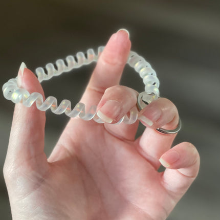 Iridescent Stretchable Spiral Wristband Keyring