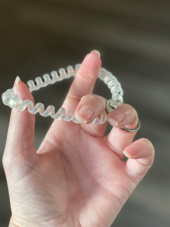 Iridescent Stretchable Spiral Wristband Keyring