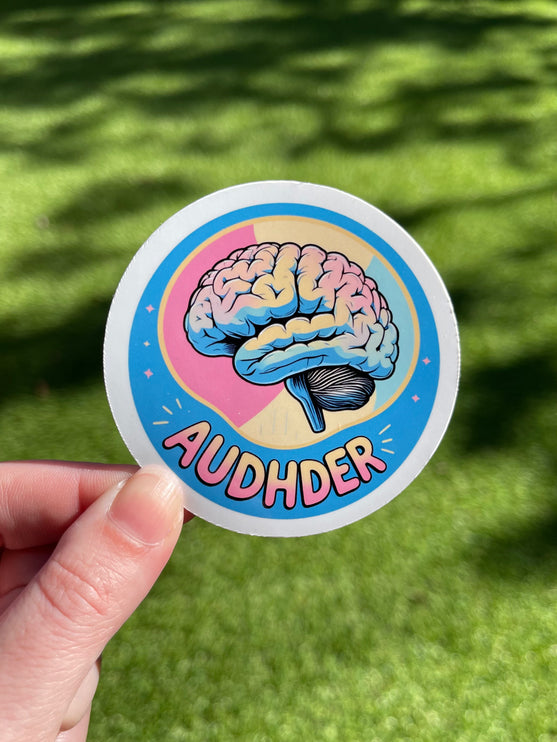'AUDHDER' Blue Sticker