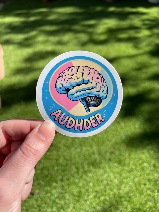 'AUDHDER' Blue Sticker