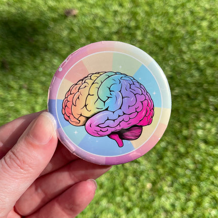 'Rainbow Brain' Button Badge