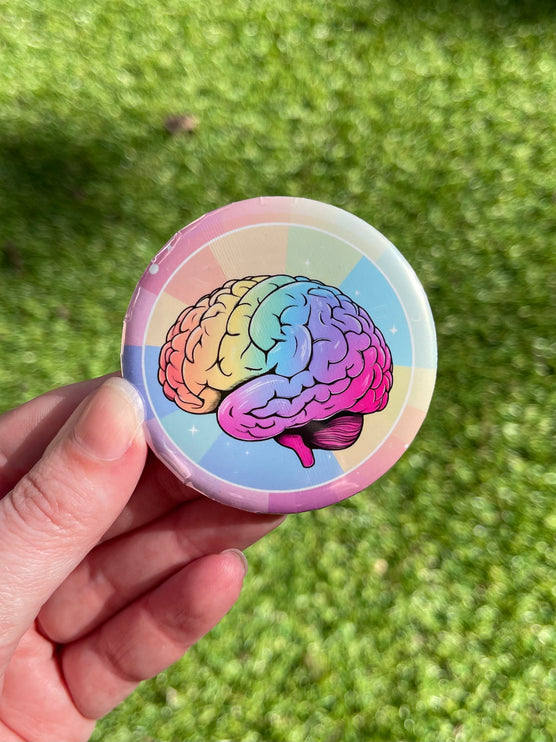 'Rainbow Brain' Button Badge