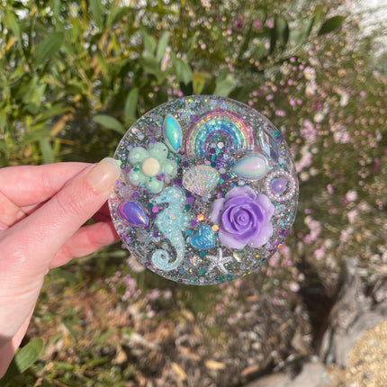 Clear Purple and Aqua Glitter Trinkets Shimmer Glimmer