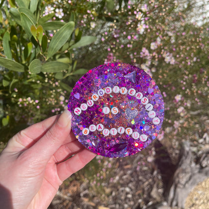 Pink and Purple Glitter 'Neurodiversity is beautiful' Shimmer Glimmer