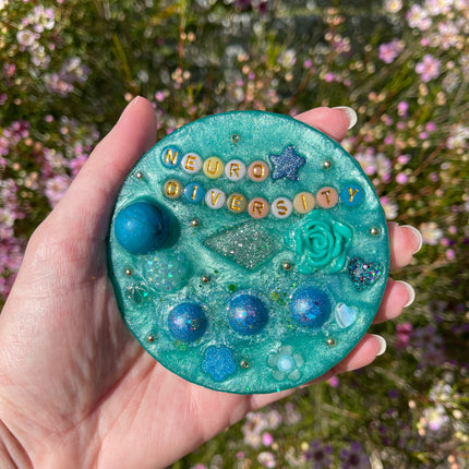 Double-sided: Emerald and Blue 'Neurodiversity' Shimmer Glimmer